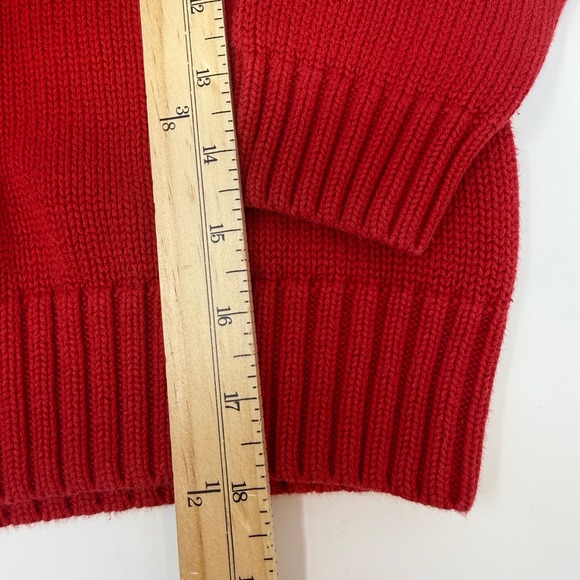 Polo Ralph Lauren Kids Red Cotton 1/4 Zip Sweater Size 7 Navy Pony Logo - Picture 5 of 6